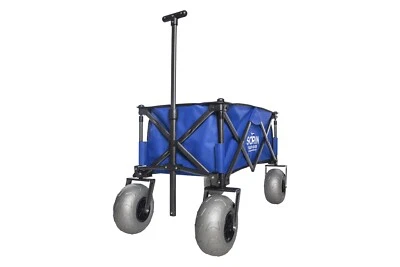 Blue Beach Trolley Authentic Balloon wheels Cart Sand Buggy Wheel Foldable Wagon