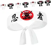 [Kisangel] 8pcs Sushi Chef and Karate Headband for Ninja Costumes and Japanese Themed Events Lightweight Wide Headband Bushido Headband Samurai Japanese Headband