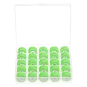 Prewound Sewing Bobbin Thread Set of 25pcs with Storage Plastic Case, Green