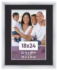 18x24 Frame Silver With Black Picture Mat For 18x24 Photo - Silver 22x28 Frame T