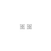 9ct Yellow Gold Diamond Square Stud Earrings