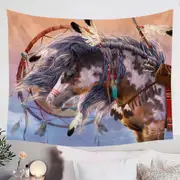 Native American Dream Catcher and Horse Tapestry