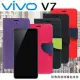 VIVO V7 經典書本雙色磁釦側掀皮套 尚美系列藍色