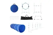 Dog Agility Equipment 7PCS Set Obstacle Course Pet Training Supplies Toys Jump Hurdle Tunnel Weave Poles Pause Box Carry Bags