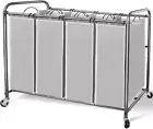 STORAGE MANIAC Laundry Sorter 4 Section, Laundry Hamper with Wheels, Laundry Bas