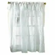 Melody Jane Dolls House White Crochet Lace Curtains Long Window Nets Miniature