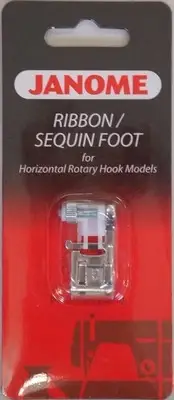Janome Ribbon Sequin Foot - Perfect for Ribbon, Lace, Drawstrings, NEW, Snap On