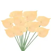 10Pcs 13" Artificial Anthurium Lily Flowers Floral Bouquet Decor, Light Coral