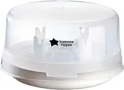 Tommee Tippee Microwave Steam Steriliser for Baby Bottles, Soothers, Breast Pumps and Feeding Accessories, Kills Viruses and 99.9% of Harmful Bacteria, 4-Minute Sterilisation Cycle