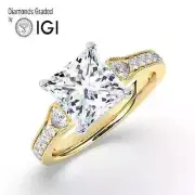 Princess Solitaire Labgrown Diamond Engagement Ring 14k Yellow Gold 5.55 Ct