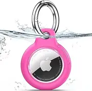 Compatible with Apple Airtags Keychain Waterproof Airtag Holder, Hard PC AirTag Case, Anti-Scratch and Shock Air tag Holder, Airtags Accessories for Holder, Cover for Dog,Car Key,Luggage 【Rose Red】