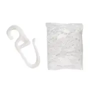 100Pcs Curtain Track Hook S Shaped Curtain Ceiling Hook for Smooth Drapery