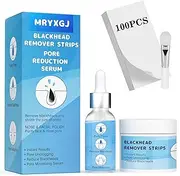 MRYXGJ 100Pcs-50g Blackhead Remover Strips, Nose & Facial pore cleaner Kit with pore minimizer Serum(30g), Deep Cleansing Pore Strips，black head remover for face & nose