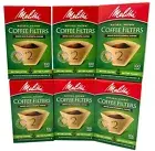 SIX (6) BOXES - Melitta #2 Cone Coffee Filters, Natural Brown, 100 Count each