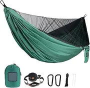 1Pcs Portable Quick Set Up Mosquito Net Hammock - Outdoor Camping Hanging Bed for Easy Sleep(Dark Green)