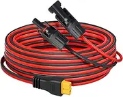 TMH Solar to XT60 Charge Extension Cable 10AWG - 25Ft, Solar Connector to XT60 Adapter Cable, PVC Insulation for Solar Panel, Portable Power Station, Solar Generator (1 Pack)