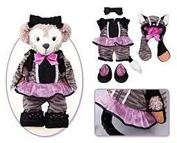 🌸Dona代購🌸日本迪士尼海洋限定 萬聖節Duffy達菲雪莉玫 S號娃娃專用 黑貓貓女套裝衣服 大學熊可穿 F12