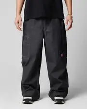 [LOITER] Loiter Kraven Parachute Pants Washed Black - Size XS XS Washed Black