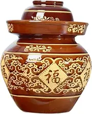 [Hoement] Large Sichuan Pickle Jar Sealed Design Pottery Kimchi Jar Traditional Pickle Storage Tank Food Storage