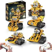 STEM Building Toys, 5 in 1 Remote & APP Control Car Building Blocks Set, Science Kits Creative Gifts for Boys Girls 8-16 (269 Pieces)
