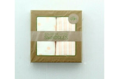 WeeSprout Swaddle Blankets Cotton Muslin 100% Organic Pre-Washed, 47"X 47" 2 Pk