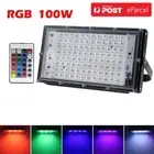 LED Flood Light 100W Waterproof Outdoor Landscape Garden RGB Spotlight Remote