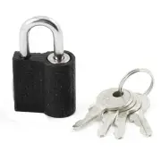 Drawer Door Security Black Lock Mini Padlock w 4 Pcs Keys