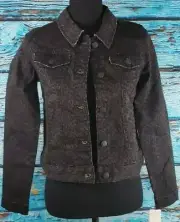 MUDD Girls Brown Black Cheetah Print Demin Jacket Girl's Size 16