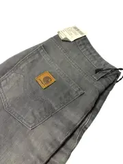 CARHARTT Texas Bermuda Denim Shorts Rio Grey Stretch Sand Washed W27 L00