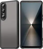 [Bihizei] Case for Sony Xperia 1 VII, Soft TPU Edge + PC Mobile Phone Case, Translucent Matt Back, Scratch-Resistant Protective Case, Grip, Drop Protection, Anti-Fingerprint, Black