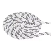 1/2Inchx98Feet Twisted Cotton Rope 3 Strand Tug of War Rope Grey White