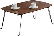 Fuji Boeki 15236 Folding Table, Low Table, Living Alone, Single, Compact, Mini Table, Square, Rounded Corners, Lightweight, Width 29.5 x Depth 19.7 x Height 12.2 inches (75 x 50 x 31 cm), Brown