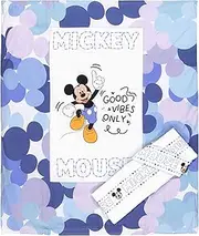 Ellepi Disney Minnie Mouse Cot Bed Bedding Set Pram Cot Bed Sheet Bedding Pillowcase (Mickey Mouse)
