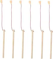 WOONEKY 6pcs Wooden Fishing Rod Educational Fishing Pole Wooden Magnetic Toy Wood Fishing Rod Wooden Fishing Toy Education Toy Fishing Game Toy Funny Catching Kid Fishing Toy