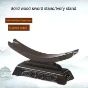 Wood Sword Stand Solid Display Katana Holder Crescent Shape