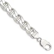 8 Inch Sterling Silver 10.8mm D/C Flat Anchor Curb Chain
