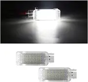 HUVNEXA 2PCS Red Courtesy Door Trunk Footwell Golve Box Light Lamp, for, A3 8P A4 B6 B7 B8 B9 A6 S6 C6 A7 S7 A8 S8/Q5 Q7 R8 A1 Car Number Plate Light(White 2PCS)