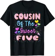 [X.Style] Cousin of The Sweet Five 5th Donut Birthday Party Theme Girl ds188 T-Shirt (3XL) Black
