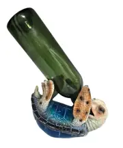 Sea Turtle Wine Bottle Holder Tabletop Wine Rack Sealife Decor
