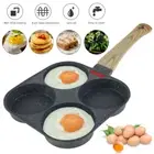Egg Frying Pan Aluminum 4 Holes Egg Frying Pan Nonstick Mini Egg Cooker QAWkh