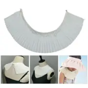 Women Girl False Collar Shawl Pleated Ruffle Solid Color Blouses Chiffon Capelet