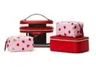 VICTORIA'S SECRET 4 PCS TRAIN CASE LIPSTICK RED MINI HEART MAKEUP BAG GIFT SET