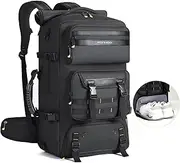 Travel Backpack for Men - 50L Convertible Duffle Bag with Shoe Compartment, Carry On Laptop Backpack with USB Charging Port, Water Resistant Hiking Backpack Gym Daypack, Black