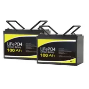 2PCS 12V 100Ah Lithium Battery Iron LiFePO4 BMS Phosphate Rechargeable Camping