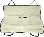 Dog Car Seat Cover Dog Hammock Foldable Dog Car Seat Cover Pet Car Mat Hammock for Dog Wagon Back Seat Safety Mat(Cream Color)