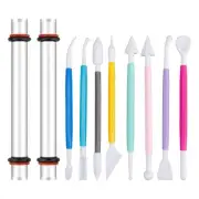 Polymer Clay Tools Kit, Acrylic Roller with Thickness Rings Clay Sculpting4563