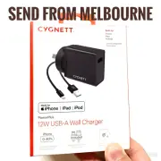 NEW Cygnett PowerPlus 12W Fast Wall Charger (with USB Cable included) - AU Plug