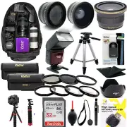 NIKON D3400 D5600 55MM 32GB UHD 8K ACCESSORY KIT FLASH LENSES BACKPACK TRIPOD