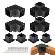 VEVOR Pergola Bracket Kit 152.4 x 152.4 mm, 8pcs 3-Way Heavy Duty Corner Bracket Woodworks DIY Post Base, Easy Installation Wooden Beams for Gazebos,