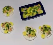 Dollhouse Chicken Piccata Plates Dish Lemon Capers Spaghetti